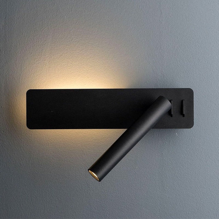 White modern adjustable LED wall light; flexible arm task lighting for bedroom, study, or accent decor.