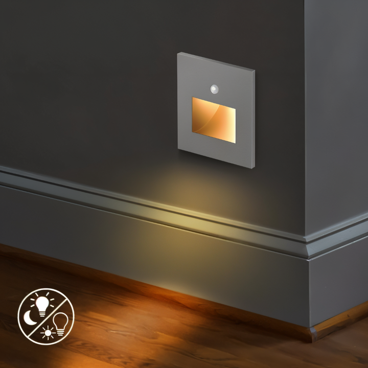Energy-efficient LED motion sensor light for indoor stairs, hallways, and general home safety lighting.