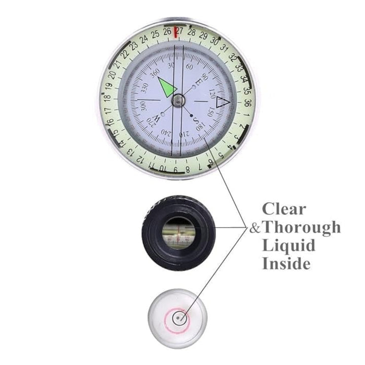 Rugged lensatic compass for reliable outdoor navigation. Essential for hiking, trekking, camping & survival.