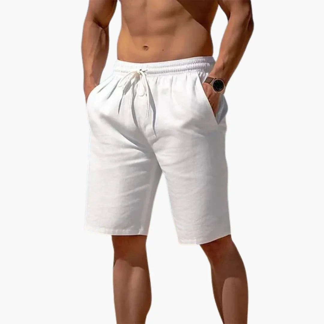 Men's chic relaxed fit drawstring shorts in breathable fabric, perfect for casual summer wear & mens fashion.