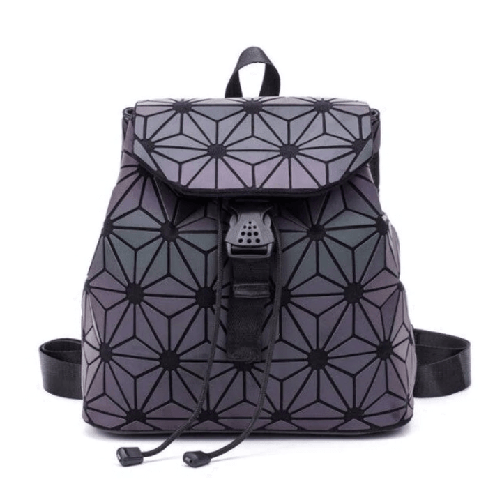 Luminous women's geometric travel bag, reflects light and changes colors for a unique look.