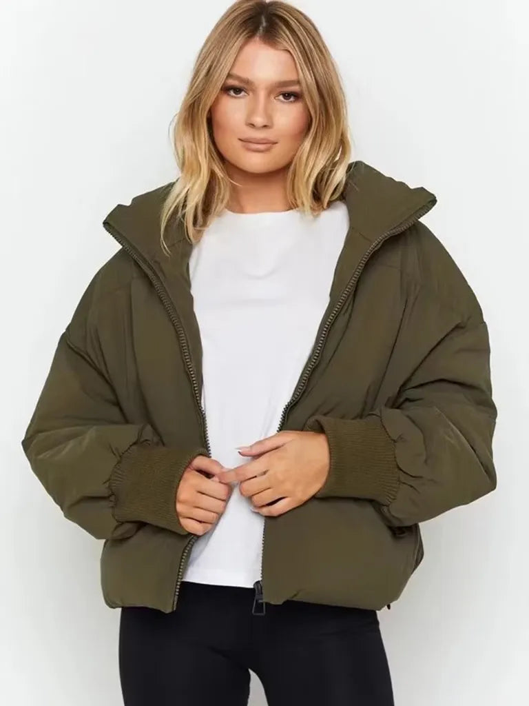 Versatile women's Sofia lightweight puffer jacket, great for everyday wear, travel & casual outings.