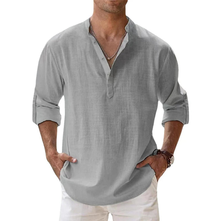 Soft & comfortable men's long sleeve Henley shirt in a relaxed fit for all-day wear.