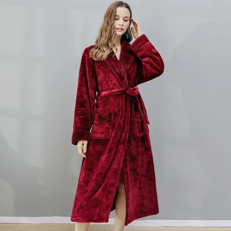 Soft, plush Lisanne Bliss bathrobe for women, comfortable and warm loungewear robe.