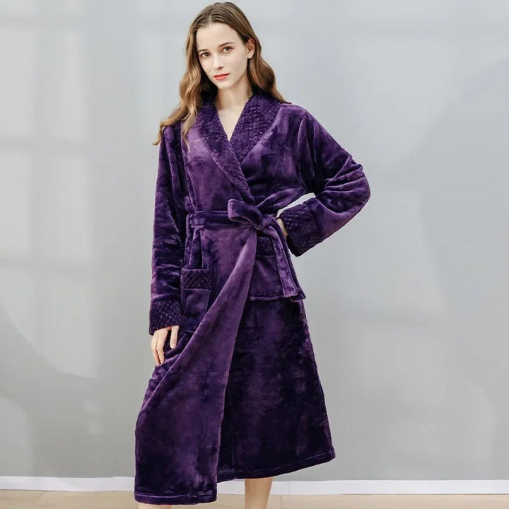 Stylish women's Bliss bathrobe, elegant sleepwear for relaxing at home, a perfect gift.