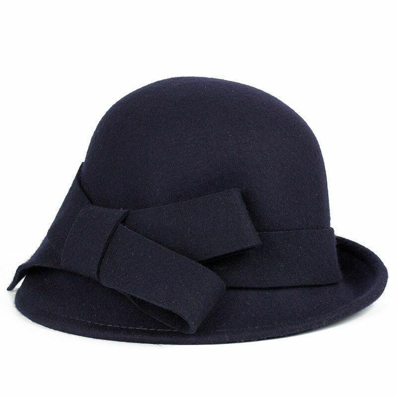 Chic women's wool fedora hat, a timeless vintage style accessory with an elegant wide ribbon detail.