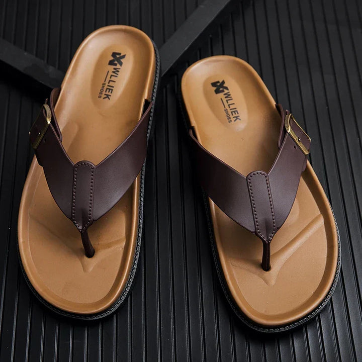 Comfortable men's thong sandals with buckle detail. Perfect summer footwear for beach, pool, and casual everyday wear.