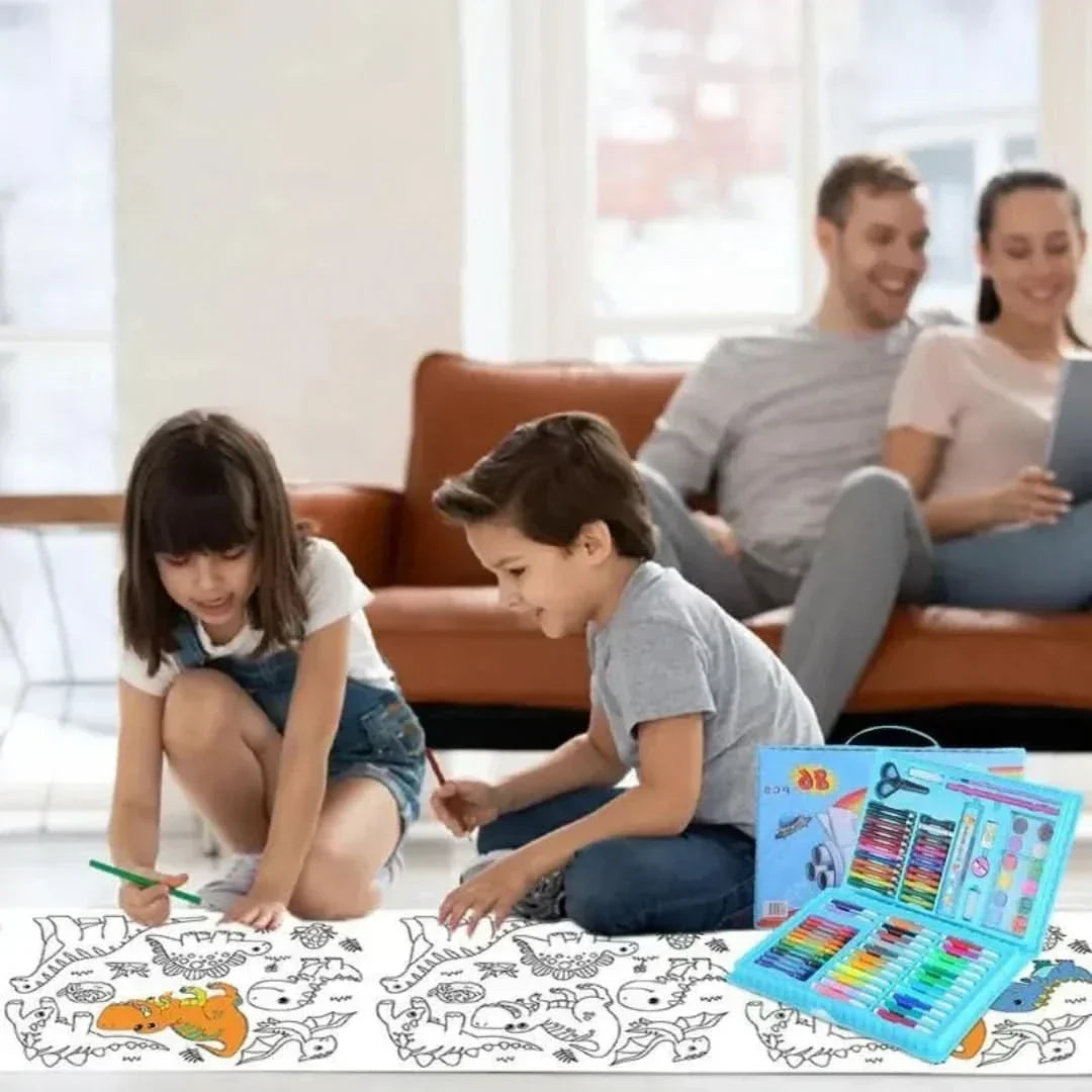 Ideal gift: kids' 6-in-1 creative art & craft set with double-sided easel, promoting drawing and painting skills.