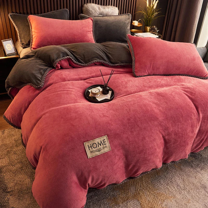 Luxurious velvet fleece duvet cover set for ultimate comfort and warmth.