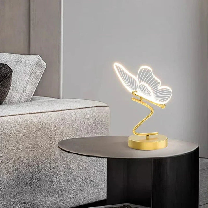 Stylish butterfly LED table lamp, a unique piece of modern lighting. Enhances home decor as a decorative light for any room.