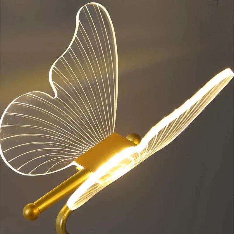 Intricate butterfly LED table lamp design. Modern decorative light for contemporary home decor, perfect as an accent lamp.