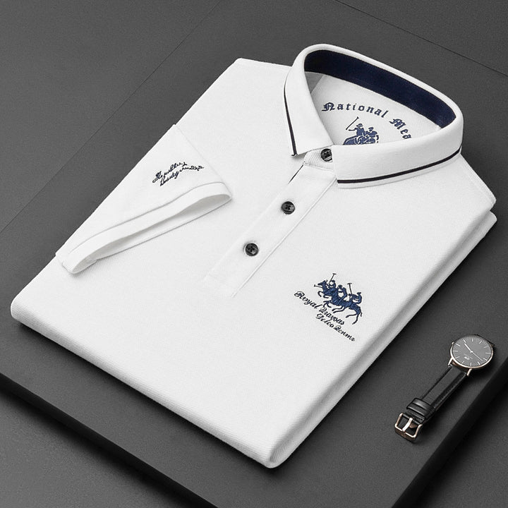 Stylish men's fashion polo shirt, a classic luxury top designed for smart casual outfits & versatile wear.