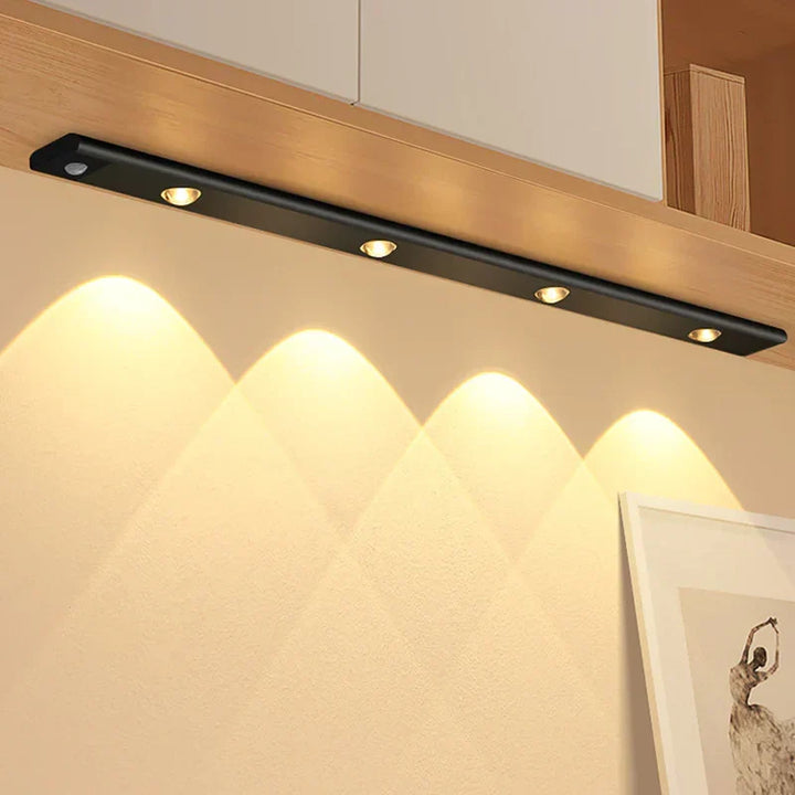 Smart wireless LED sensor light. Motion-activated under cabinet lighting provides bright, convenient illumination.