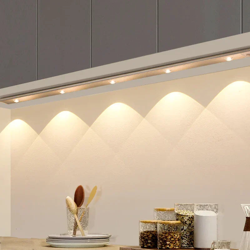 Versatile wireless LED strip light with motion sensor. Great for kitchens, closets, drawers, and hallways.