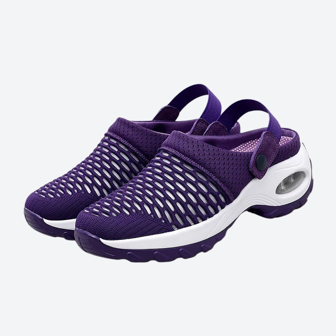 Stylish Lyra slip-on ladies' sandals with arch support, suitable for daily errands and walking.