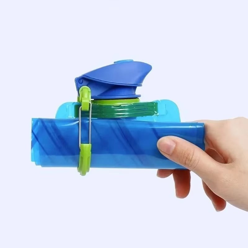 Compact folded silicone water bottle, lightweight & reusable, ideal for space-saving hiking gear and outdoor travel.