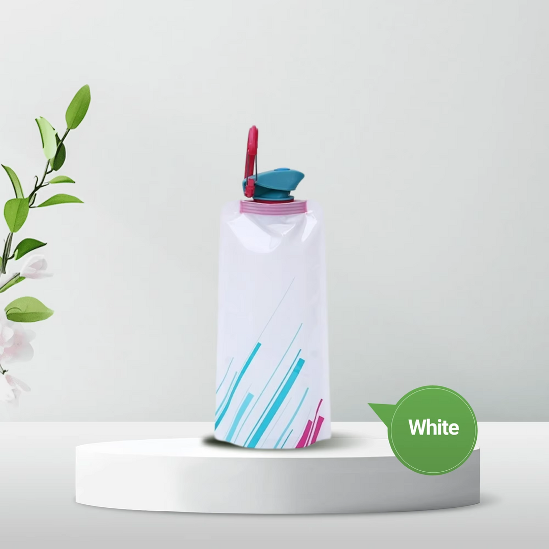 Durable BPA-free silicone foldable water bottle, reusable & eco-friendly, a must-have for outdoor essentials & travel.