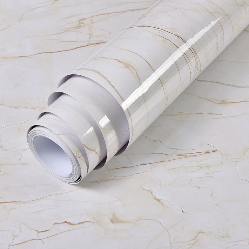 Self-adhesive marble contact paper, waterproof & durable for DIY home renovation projects.