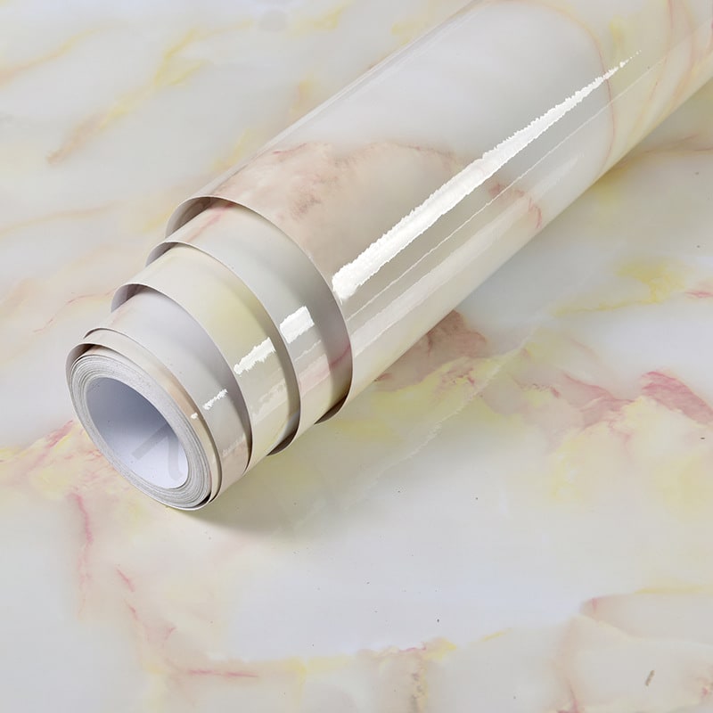 Budget-friendly marble peel & stick wallpaper for quick and affordable home renovations.