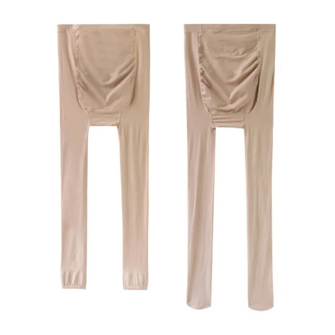 Women's black maternity compression tights for daily anti-swelling leg relief & comfortable pregnancy support.