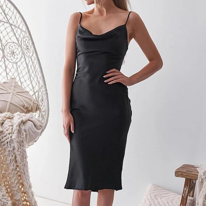 Elegant Women's Evening Dress, perfect for formal wear, special occasions & parties. Glamorous satin finish.