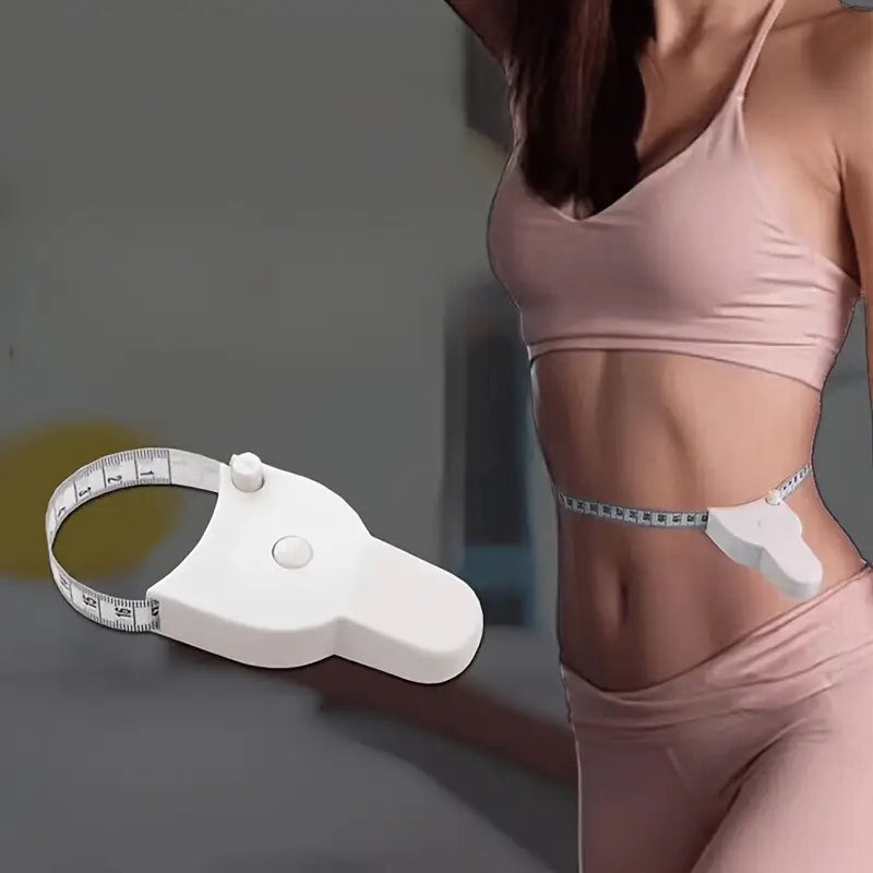 Fitness measuring tape for accurate body progress tracking, ideal for weight loss & home gym body measurements.