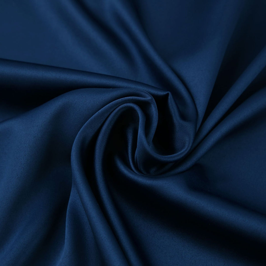 Elegant dark blue women's cocktail dress, versatile for party & formal events.