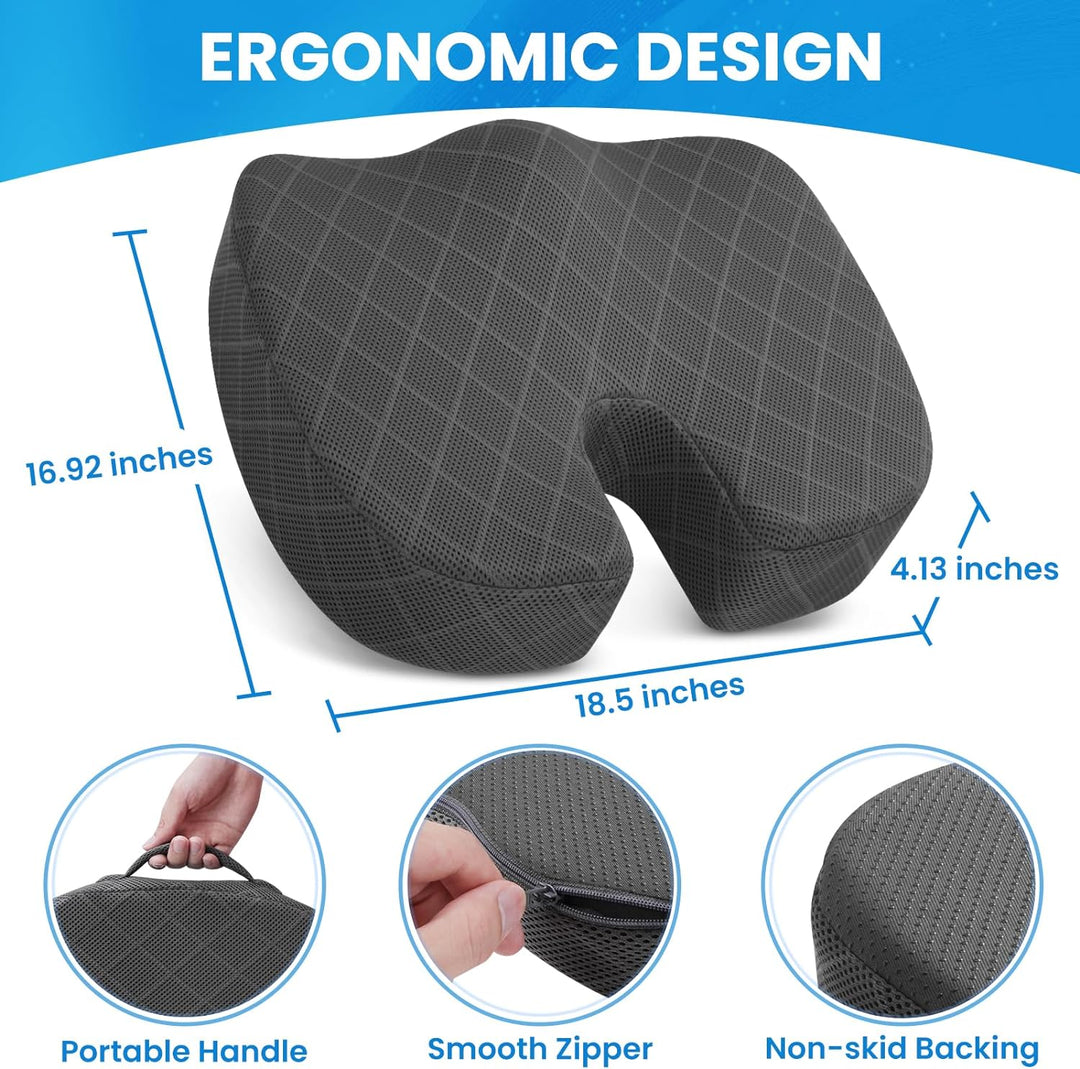Premium memory foam car seat cushion for long drives. Offers comfort, back support & reduces fatigue.