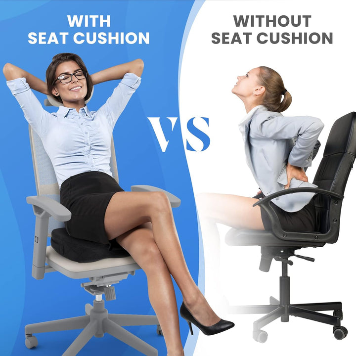 Comfortable memory foam cushion for chair. Perfect for home, office or car, offering superior back support.