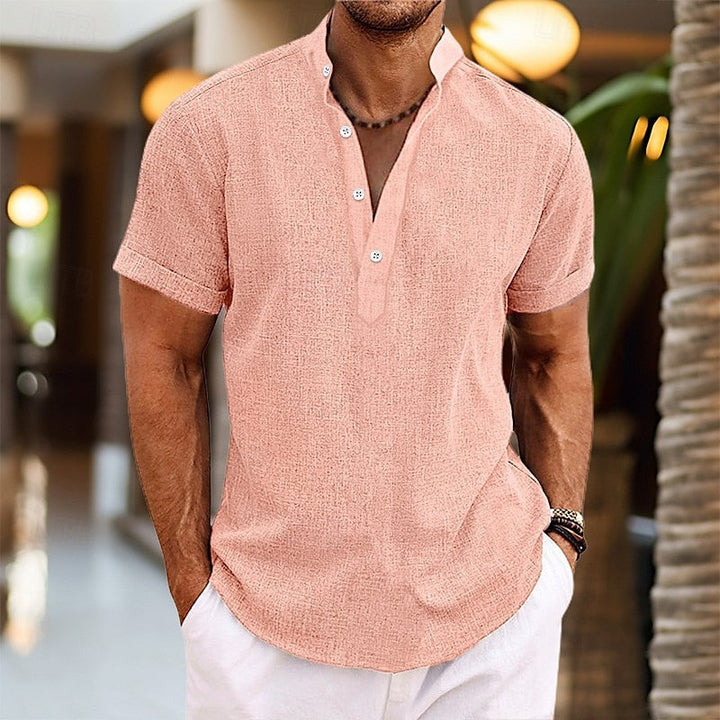 Men's Everyday Comfort Short Sleeve Henley T-Shirt, a versatile casual top.