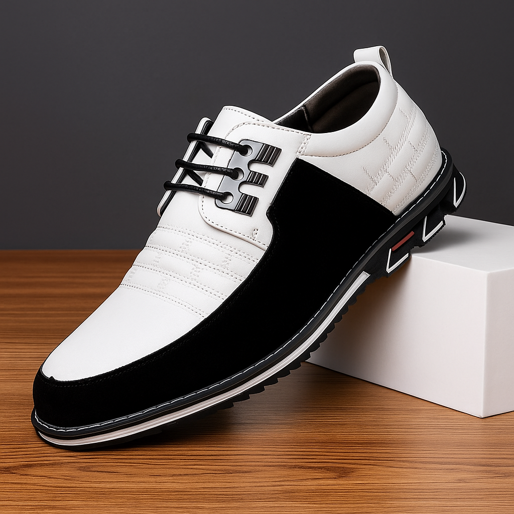 Stylish men's oxfords featuring a woven texture, perfect for smart casual or business attire.