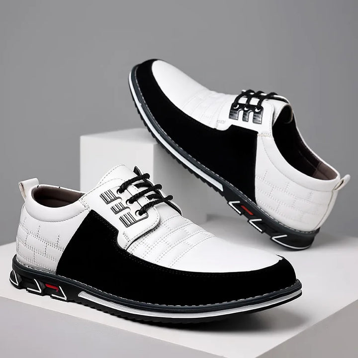 Modern men's hybrid oxfords, combining durability and style for all-day comfort.
