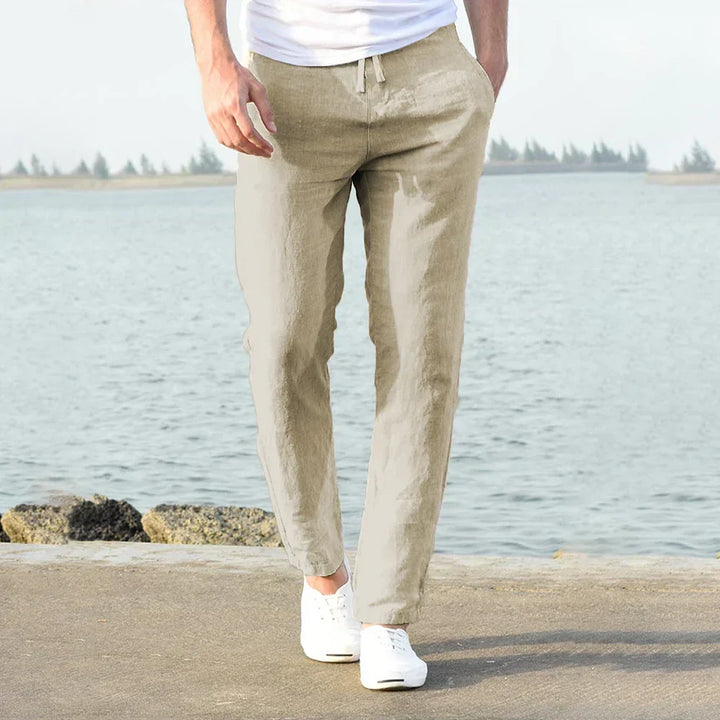 Soft, comfortable men's casual pants with a stylish, versatile relaxed fit.