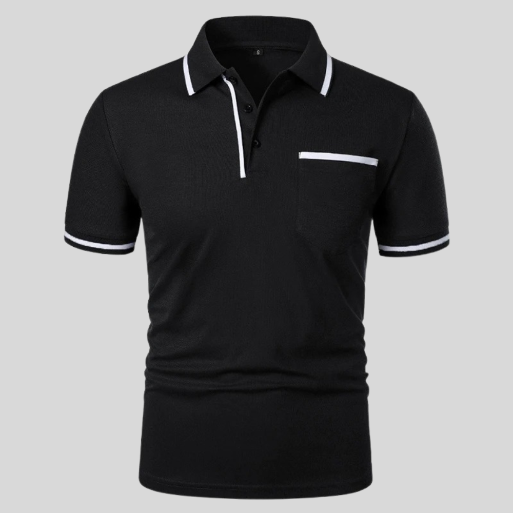 Classic fit men's short sleeve polo shirt, stylish and versatile for summer or casual outings.