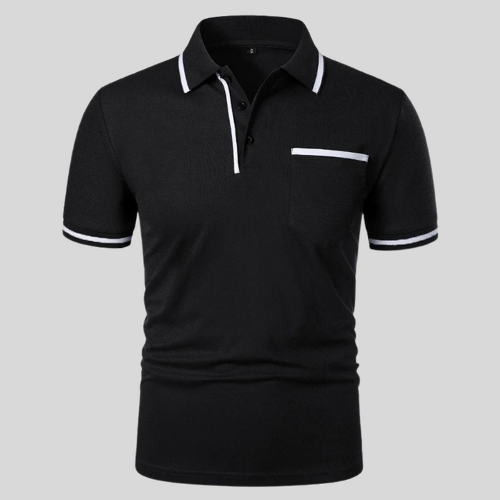 Classic fit men's short sleeve polo shirt, stylish and versatile for summer or casual outings.