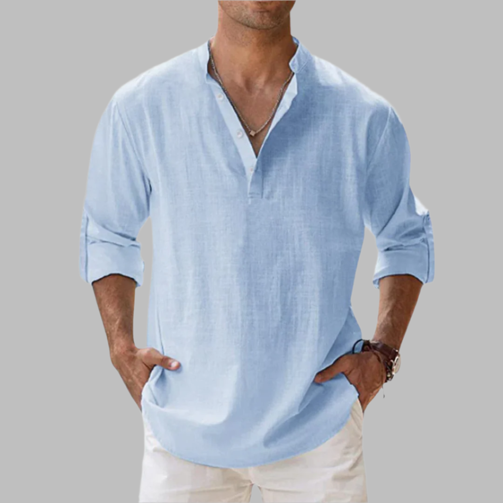 Men's relaxed fit summer shirt, perfect for casual beach wear and vacation comfort.