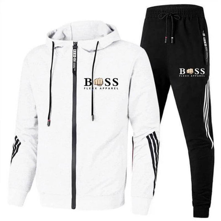 Men's 2-piece sports set for gym & workout. Breathable athletic wear, comfortable fitness gear.
