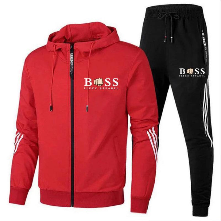 Men's breathable 2-piece workout clothes. Comfortable activewear set for fitness & sports.