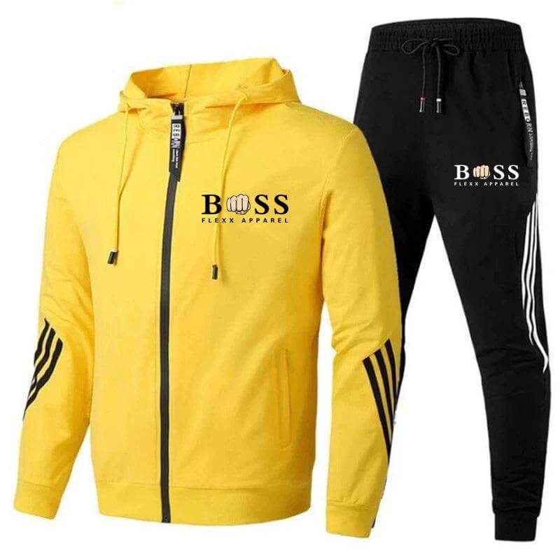 Active men's fitness gear: 2-piece athletic set. Comfortable & breathable for intense gym workouts.