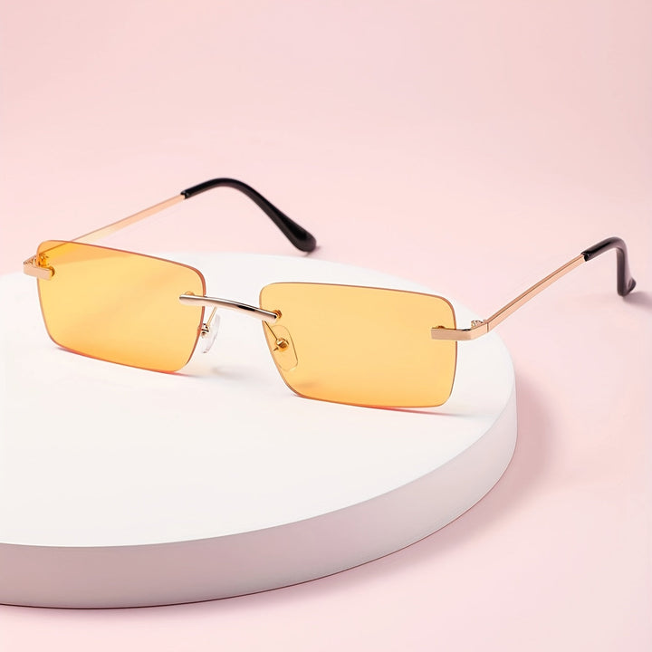 Versatile men's frameless sunglasses, perfect lightweight eyewear for sunny days, providing complete UV protection.