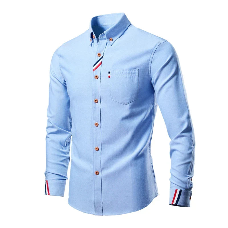 Soft, comfortable Liam men's long-sleeve casual shirt. Essential versatile top for modern men's fashion.