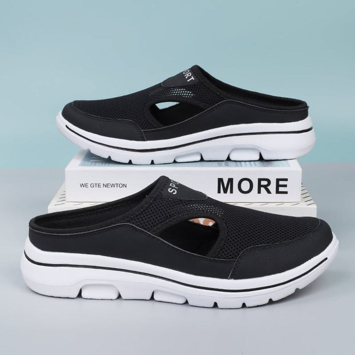 Comfortable men's orthopedic shoes for foot pain relief, offering supportive and easy wear design.