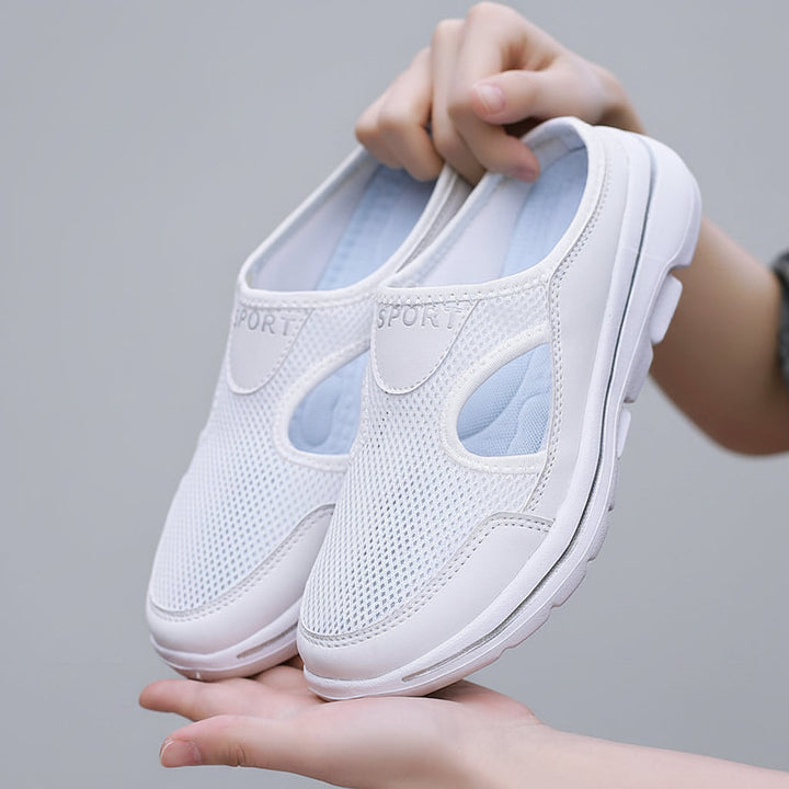 Casual grey mens slip-on slippers, orthopedic design, with arch support for all-day foot comfort.
