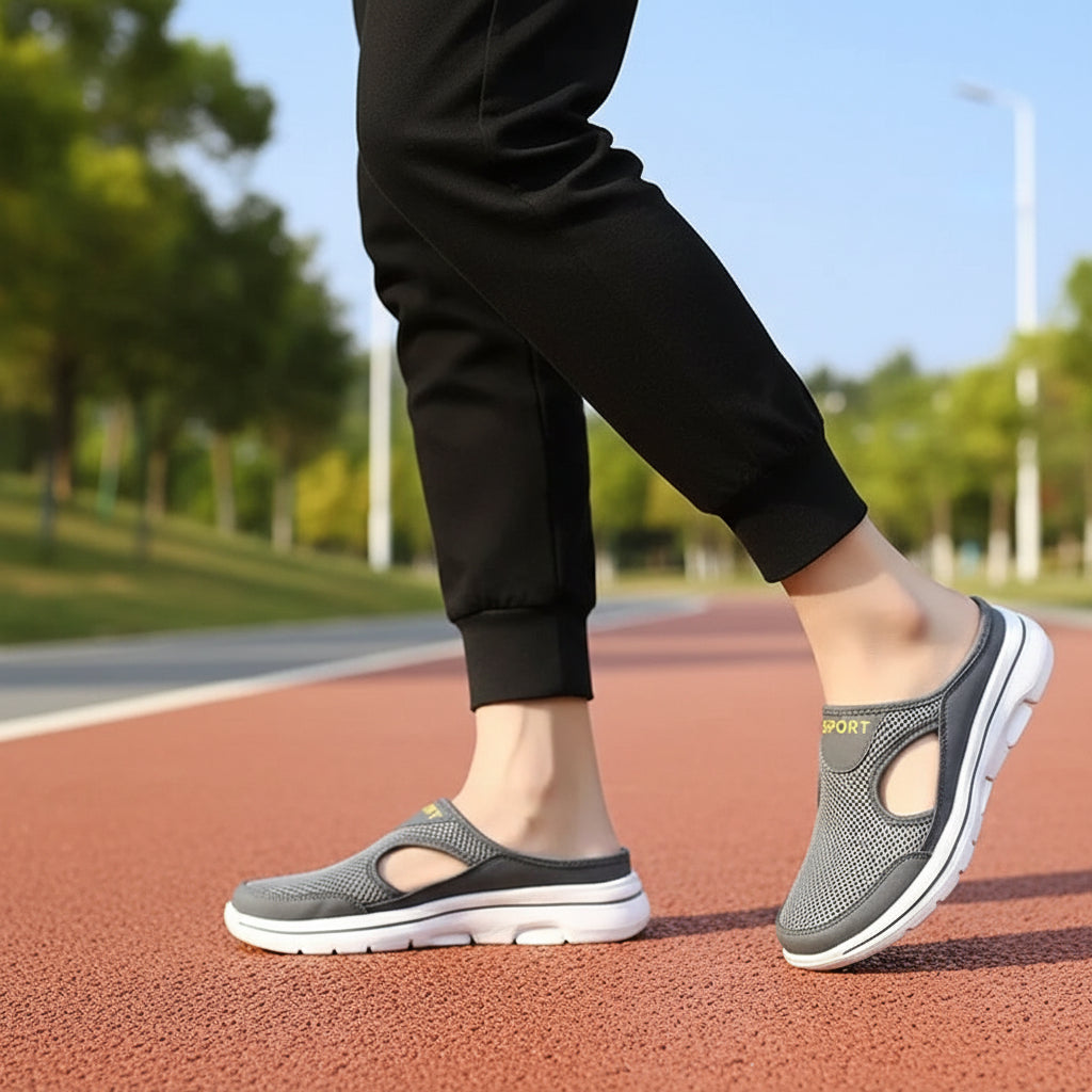Easy-wear mens orthopedic slip-on slippers, designed for ultimate foot comfort & arch support.
