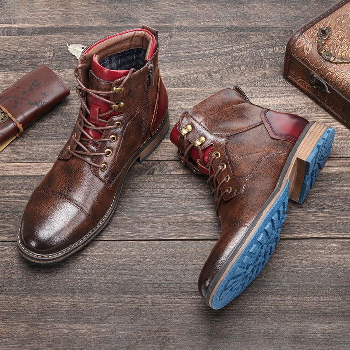 Men's classic Oxford boots, perfect for casual everyday style & comfort. Lace-up design, stylish footwear.