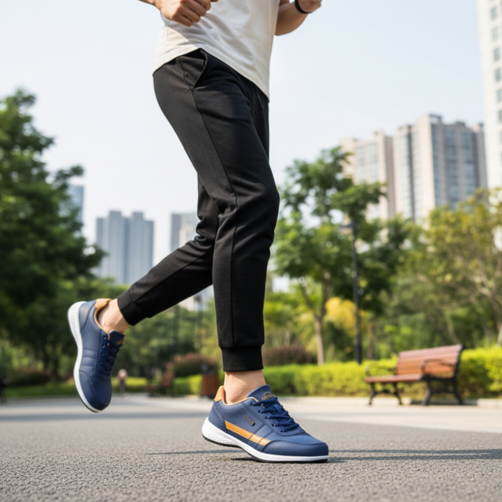 Comfortable men's running shoes; great for sports, workouts, and casual daily wear. Stylish athletic training sneakers.