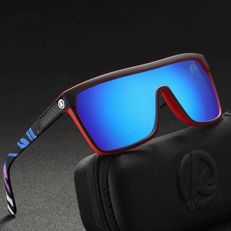 Stylish men's polarized sunglasses, UV protection, flexible frame, perfect for summer.