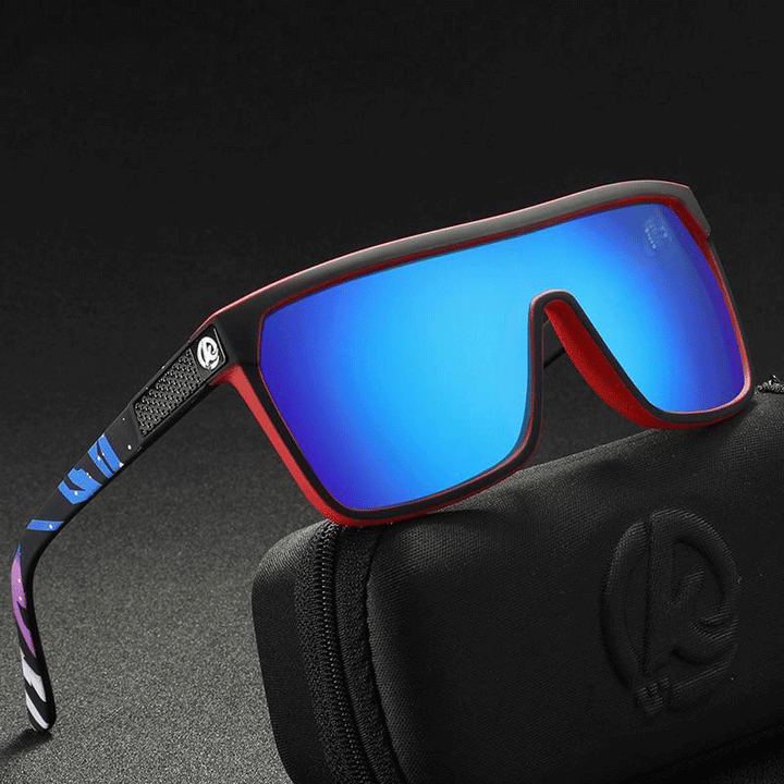 Stylish men's polarized sunglasses, UV protection, flexible frame, perfect for summer.