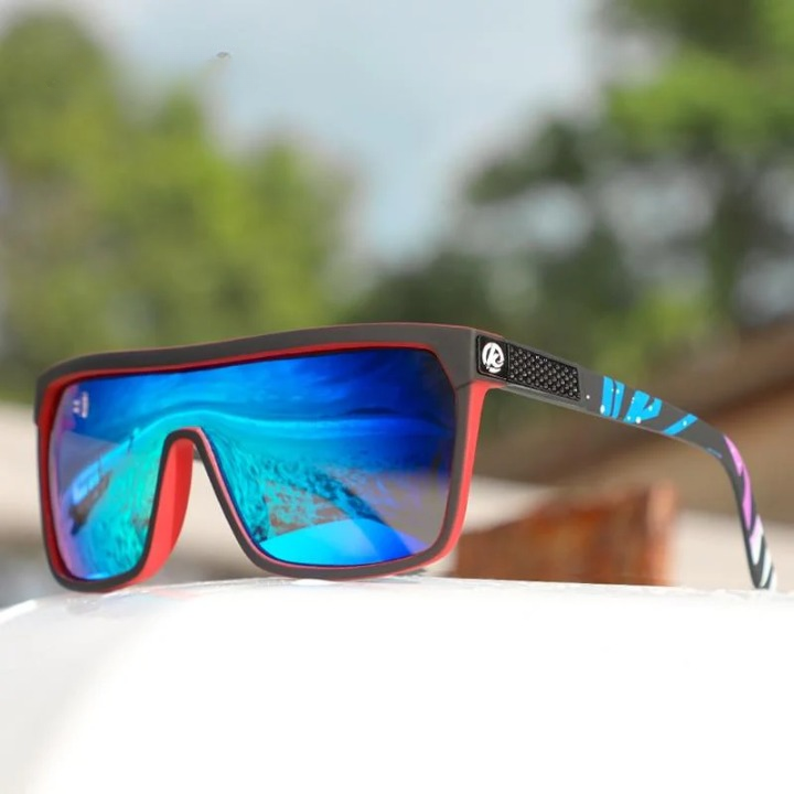 Men's polarized UV protection sunglasses with flexible frame for sports & outdoor.