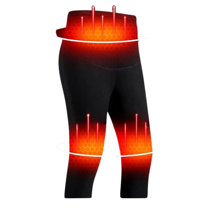 Men's USB heated thermal base layer pants for winter warmth. Rechargeable slim-fit cold weather gear.